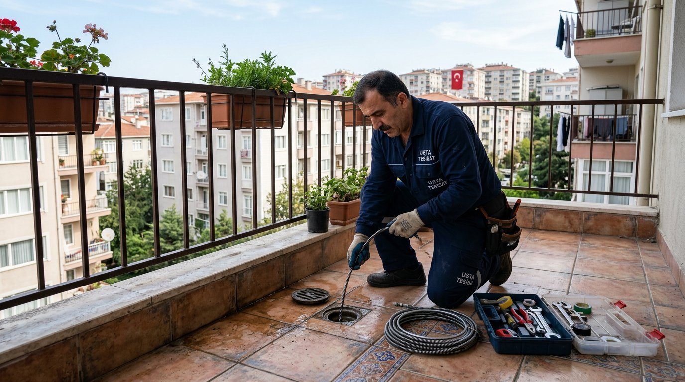 Balkon Gideri Tıkanıklığı Açma